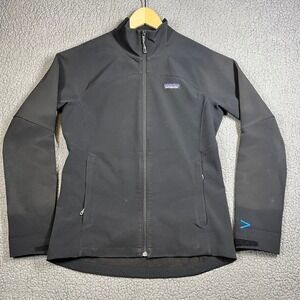 Patagonia Adze Softshell Jacket Womens Small Black Full Zip Windproof 83530